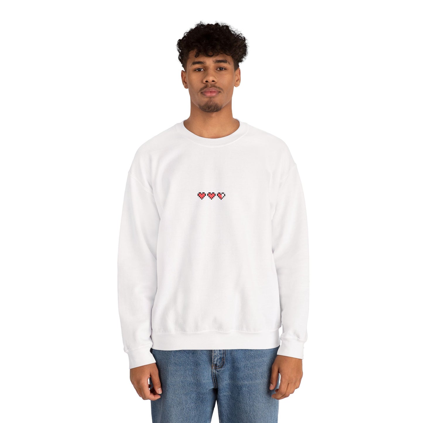 8-Bit Hearts Heavyweight Crewneck Sweatshirt