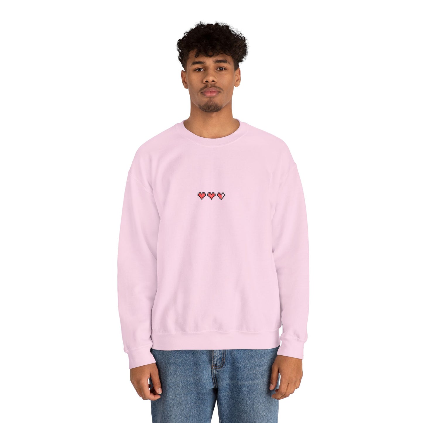 8-Bit Hearts Heavyweight Crewneck Sweatshirt