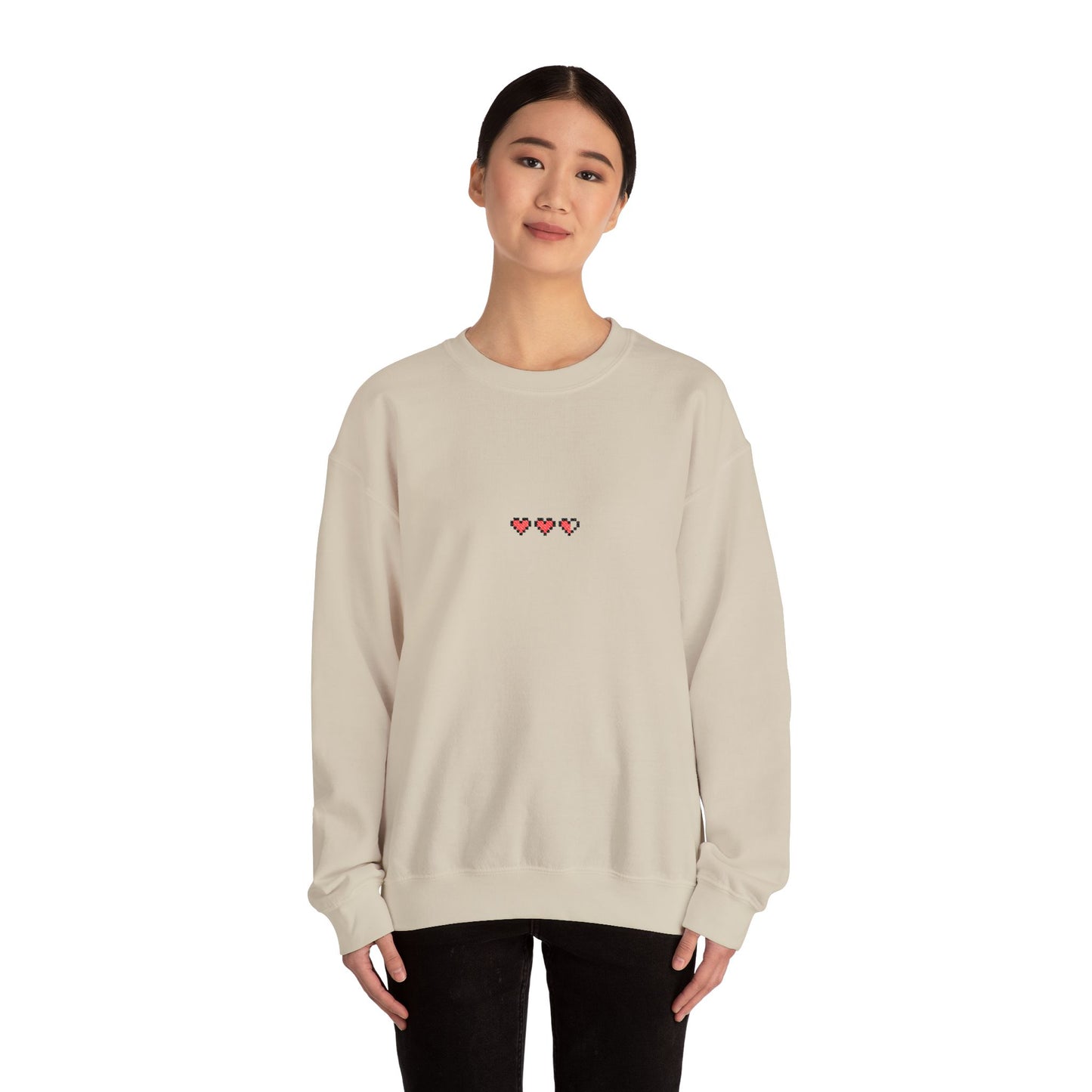8-Bit Hearts Heavyweight Crewneck Sweatshirt