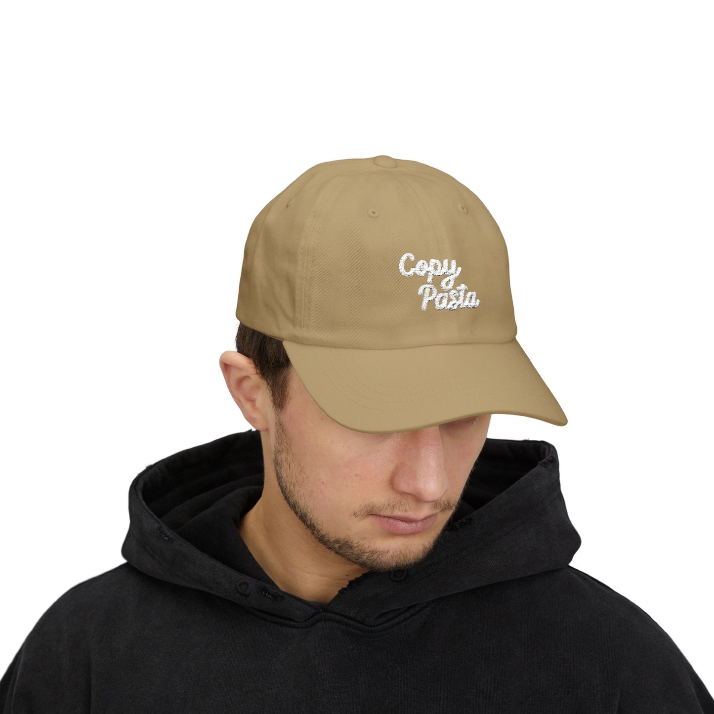 Dad Cap — "Copy Pasta" Embroidered Dad Hat, Funny Meme Gift for Foodies & Social Media Fans