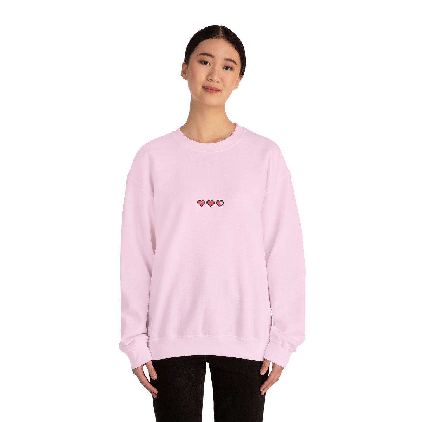 8-Bit Hearts Heavyweight Crewneck Sweatshirt