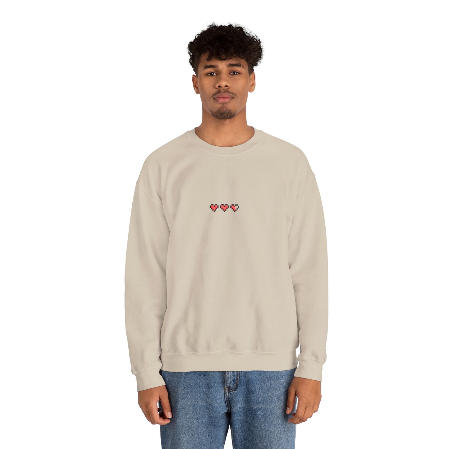 8-Bit Hearts Heavyweight Crewneck Sweatshirt