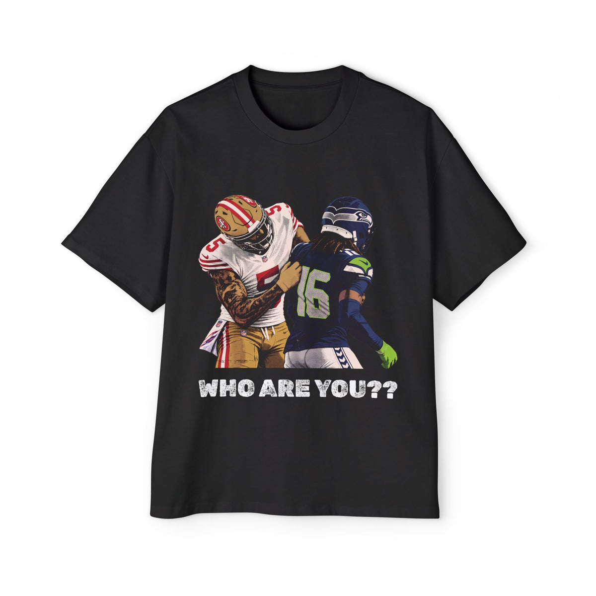 Who Are You?? Oversized Tee – Mike Evans vs. Trevon Diggs Football Meme