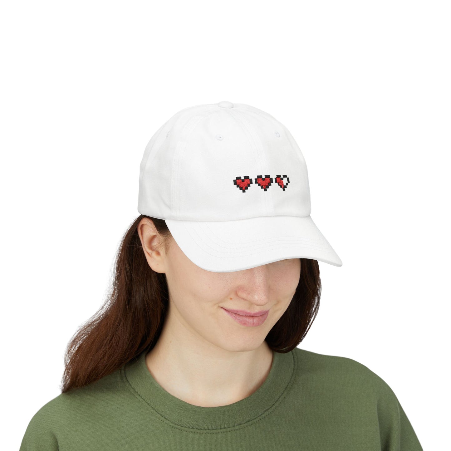 Pixel Heart Dad Cap — Minimal Retro 8‑Bit Love Baseball Hat