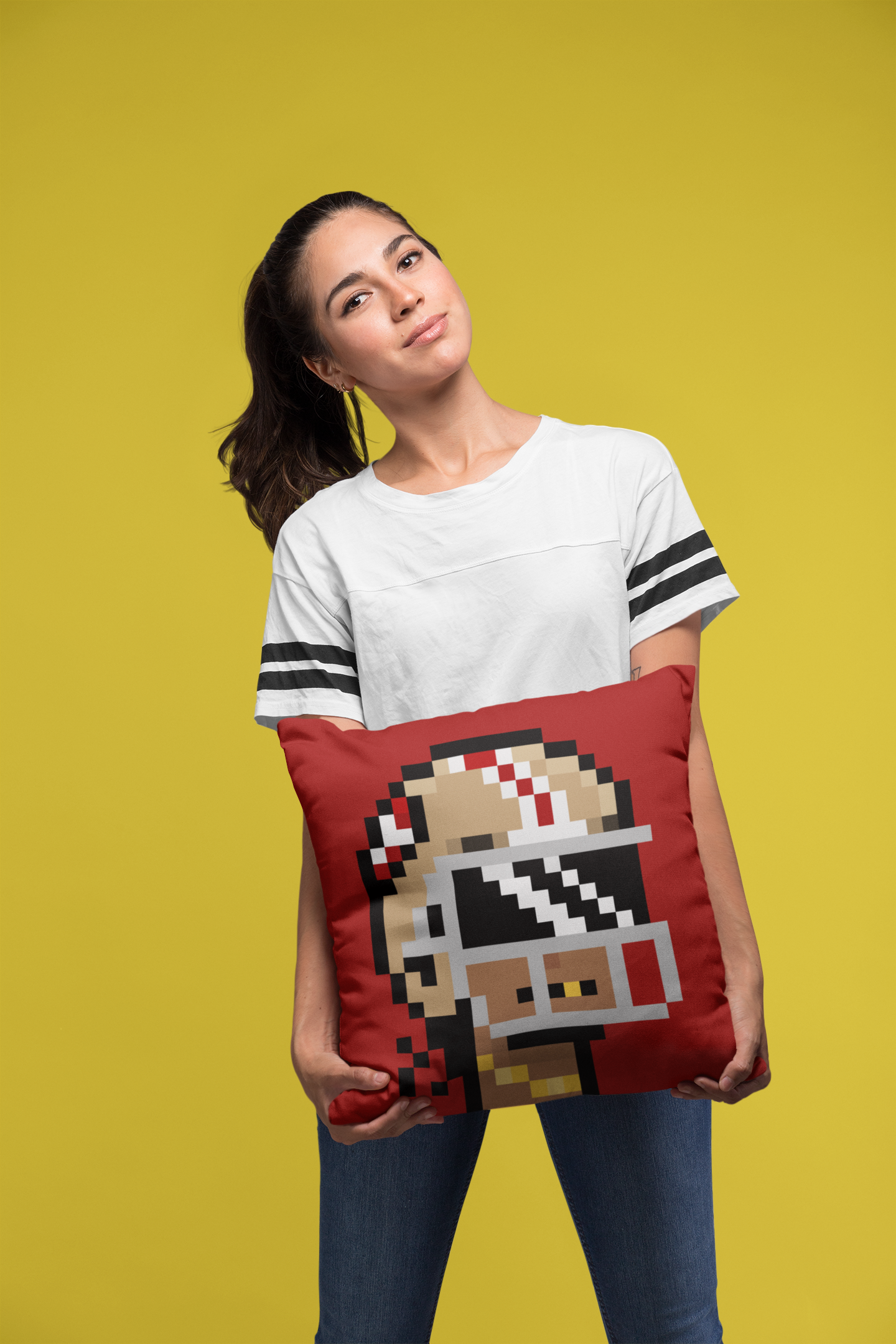 Gridiron Punks Square Throw Pillow - San Francisco