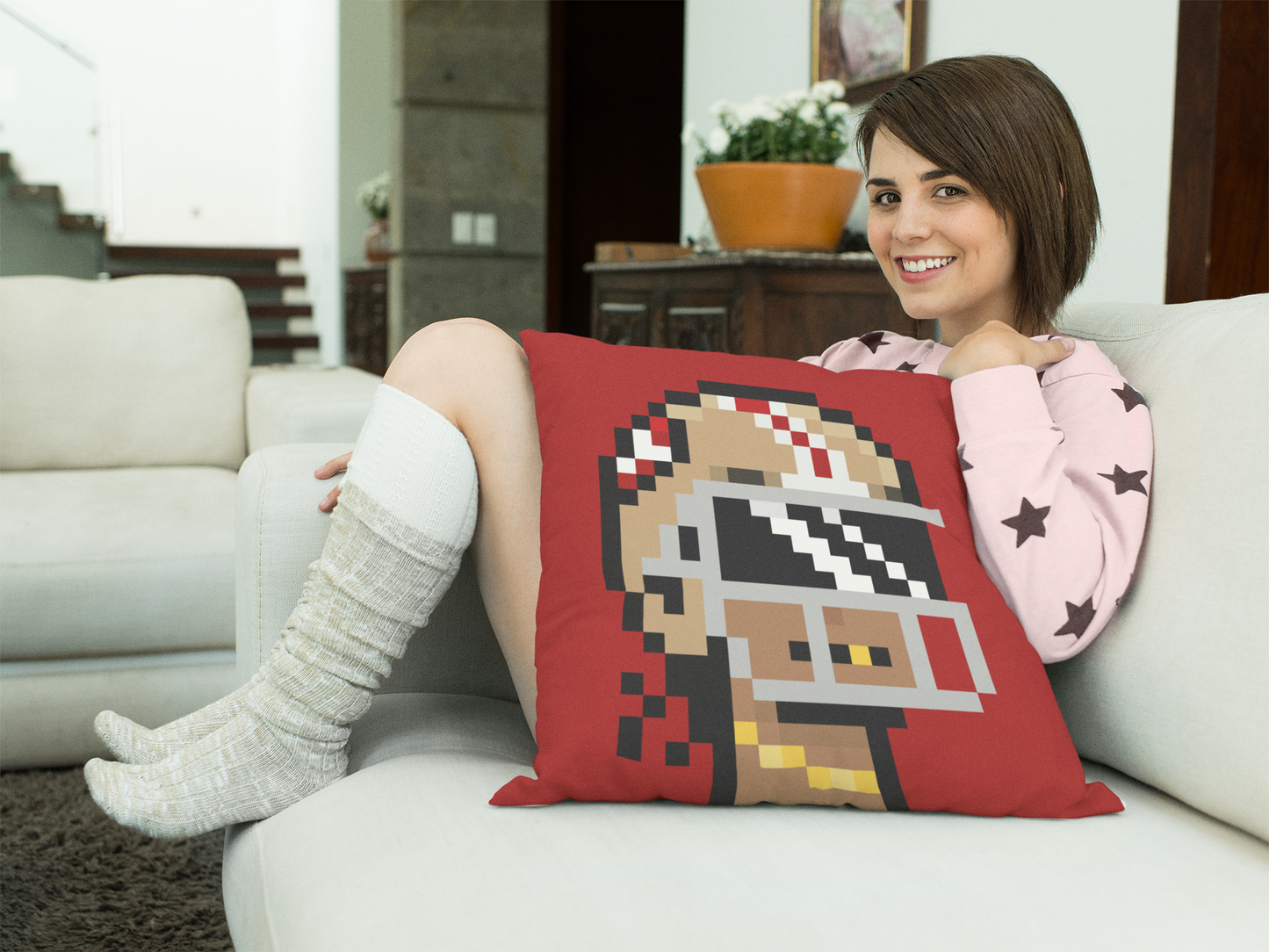 Gridiron Punks Square Throw Pillow - San Francisco