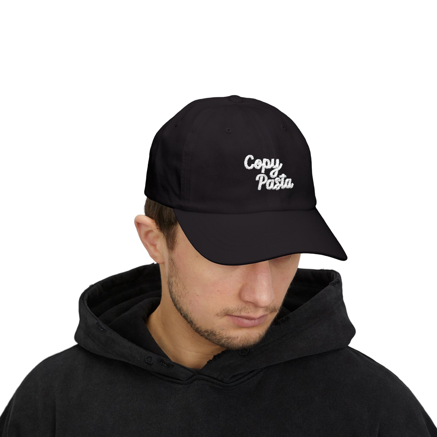 Dad Cap — "Copy Pasta" Embroidered Dad Hat, Funny Meme Gift for Foodies & Social Media Fans