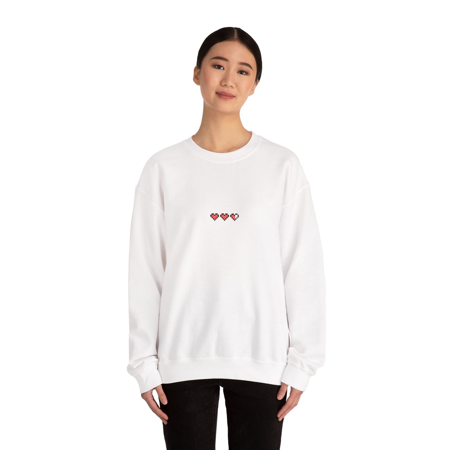 8-Bit Hearts Heavyweight Crewneck Sweatshirt