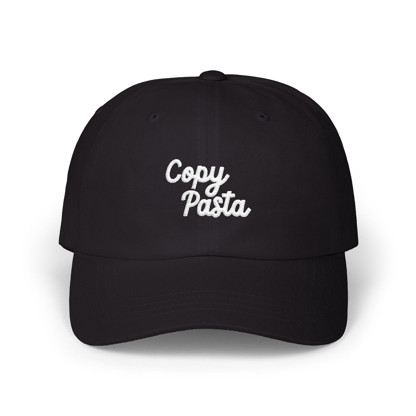 Dad Cap — "Copy Pasta" Embroidered Dad Hat, Funny Meme Gift for Foodies & Social Media Fans