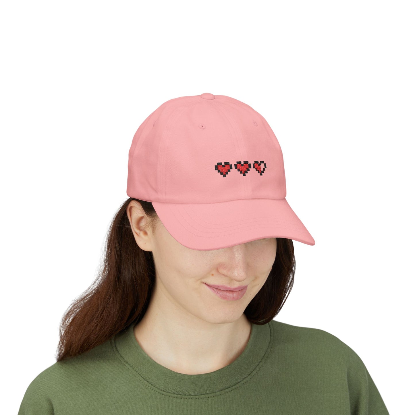 Pixel Heart Dad Cap — Minimal Retro 8‑Bit Love Baseball Hat