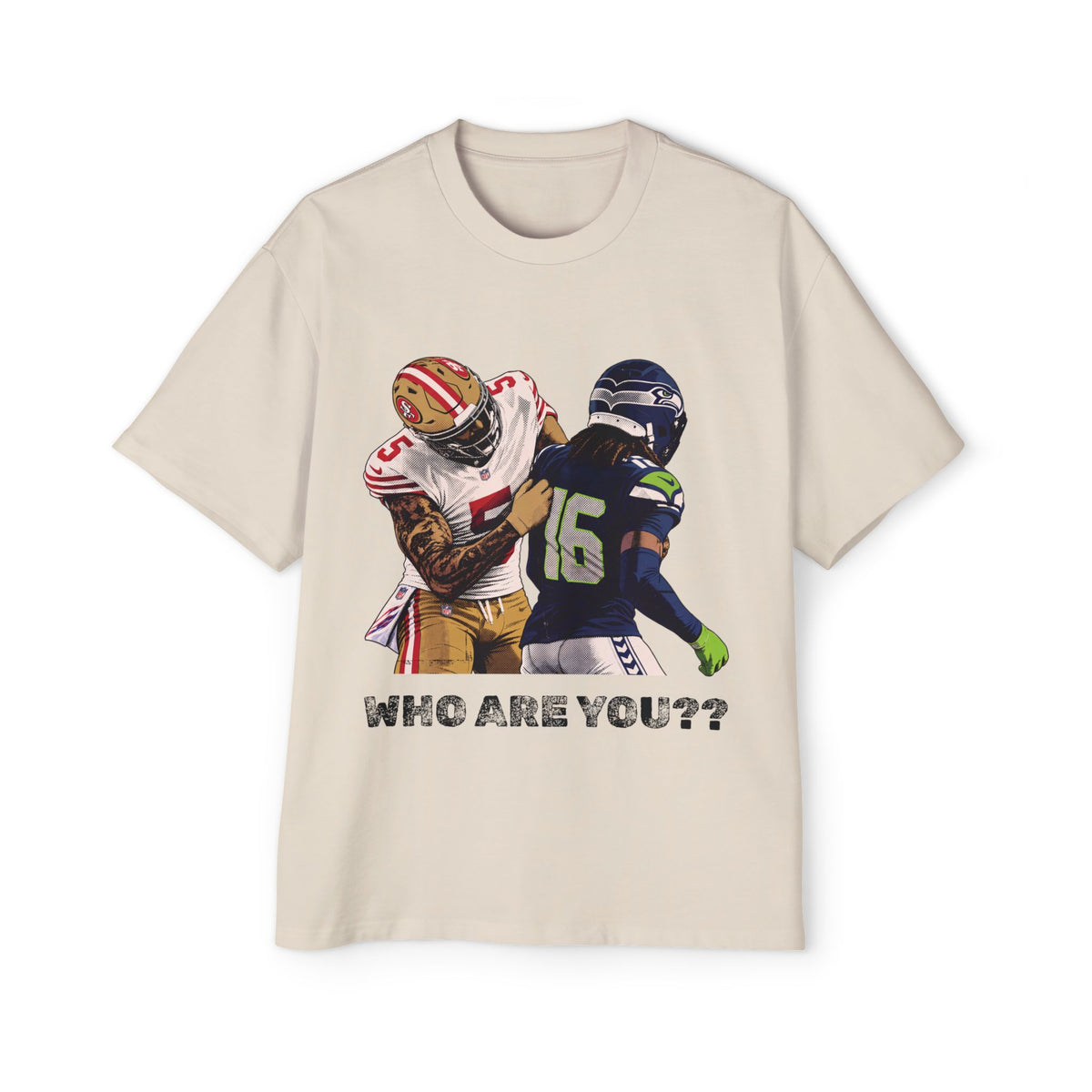 Who Are You?? Oversized Tee – Mike Evans vs. Trevon Diggs Football Meme