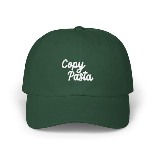 Dad Cap — "Copy Pasta" Embroidered Dad Hat, Funny Meme Gift for Foodies & Social Media Fans