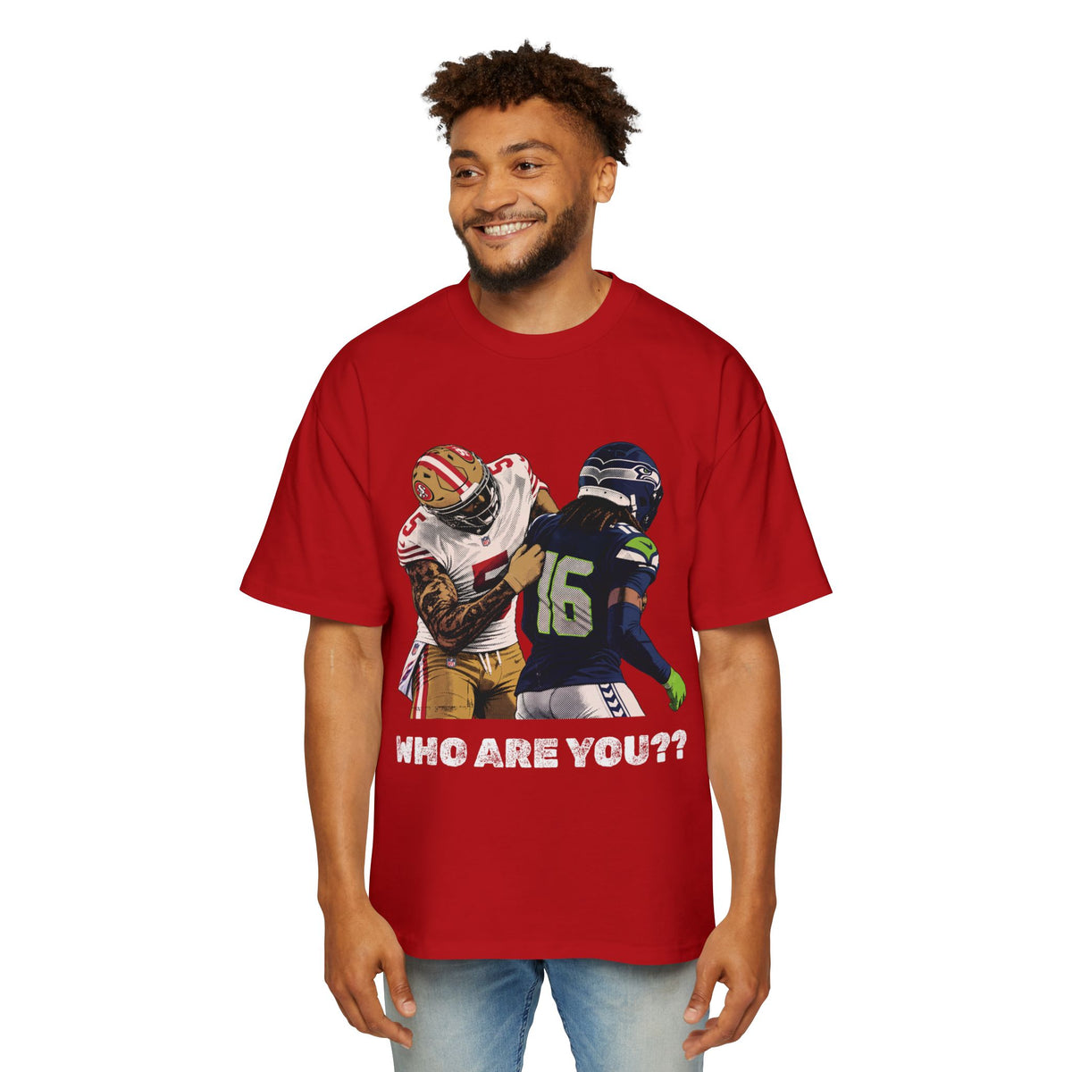 Who Are You?? Oversized Tee – Mike Evans vs. Trevon Diggs Football Meme