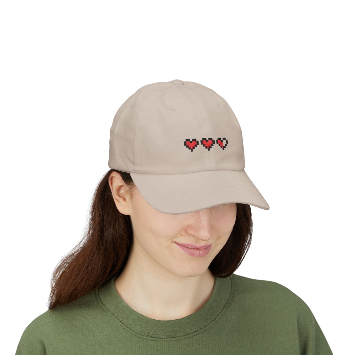 Pixel Heart Dad Cap — Minimal Retro 8‑Bit Love Baseball Hat
