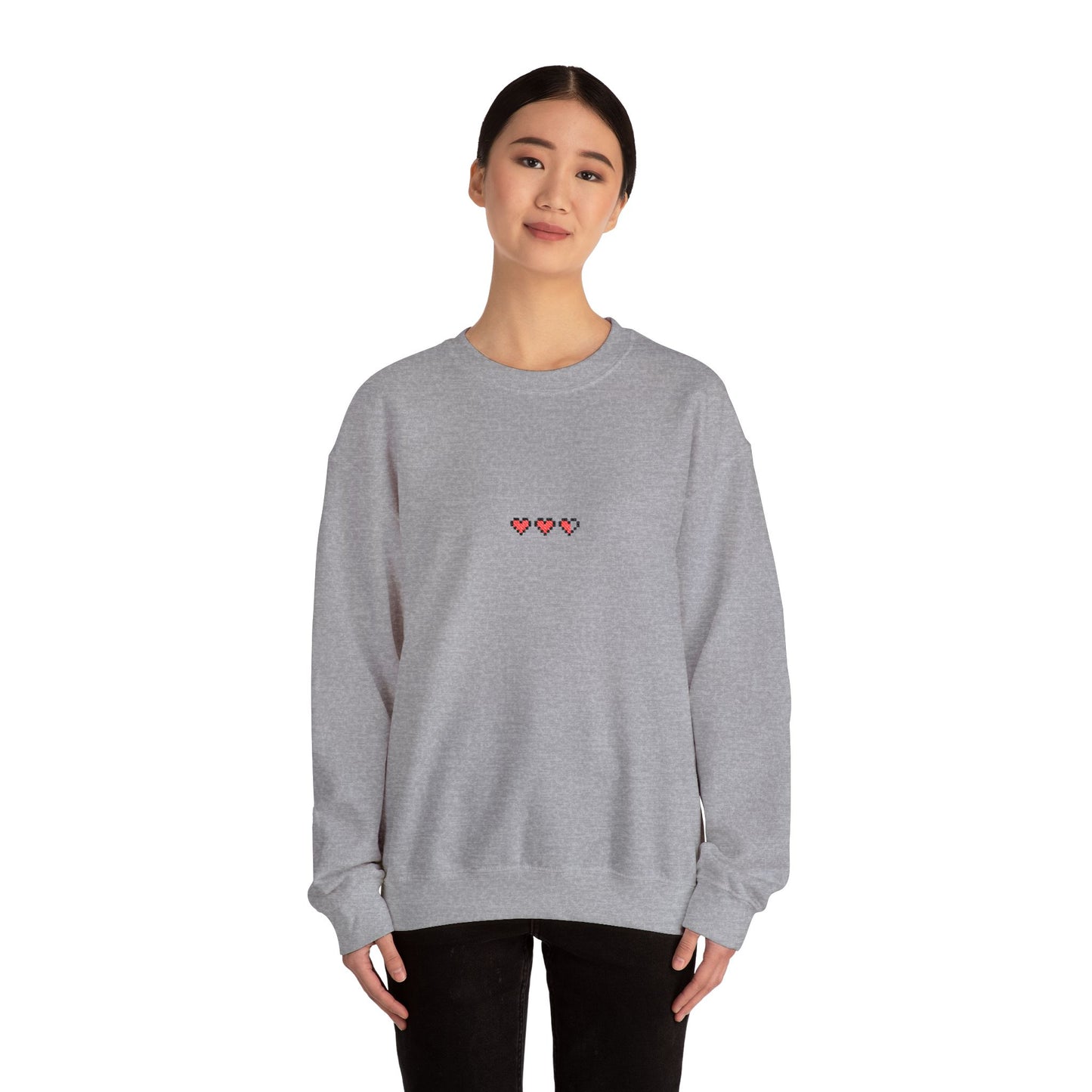 8-Bit Hearts Heavyweight Crewneck Sweatshirt